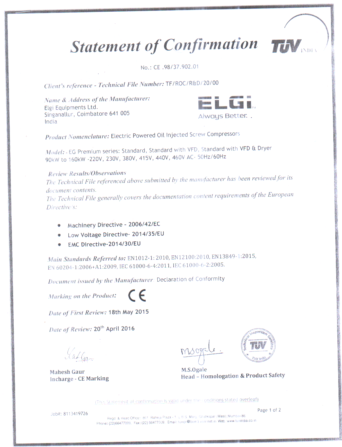 CE Certificate